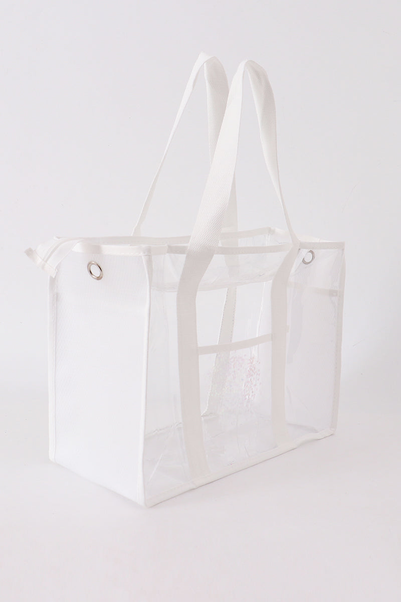 Sac de voyage de plage étanche transparent blanc