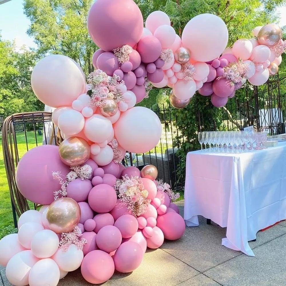 119 Pièces Ballons Latex Rose Pêche et Or Rose pour Décorations de Fête Mariage Anniversaire Saint-Valentin Fêtes de Bureau Baby Showers Fête d'Anniversaire Fille Décoration de Ballons Style Moderne