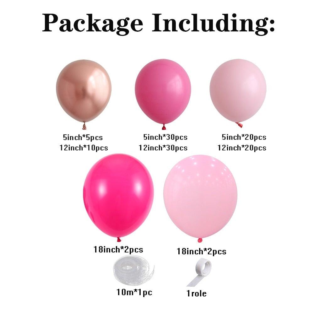 119 Pièces Ballons Latex Rose Pêche et Or Rose pour Décorations de Fête Mariage Anniversaire Saint-Valentin Fêtes de Bureau Baby Showers Fête d'Anniversaire Fille Décoration de Ballons Style Moderne