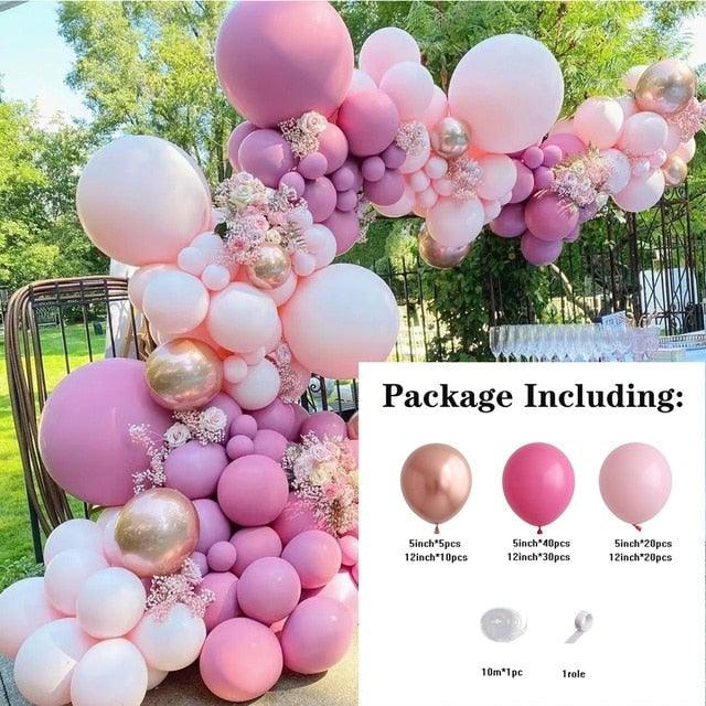 119 Pièces Ballons Latex Rose Pêche et Or Rose pour Décorations de Fête Mariage Anniversaire Saint-Valentin Fêtes de Bureau Baby Showers Fête d'Anniversaire Fille Décoration de Ballons Style Moderne