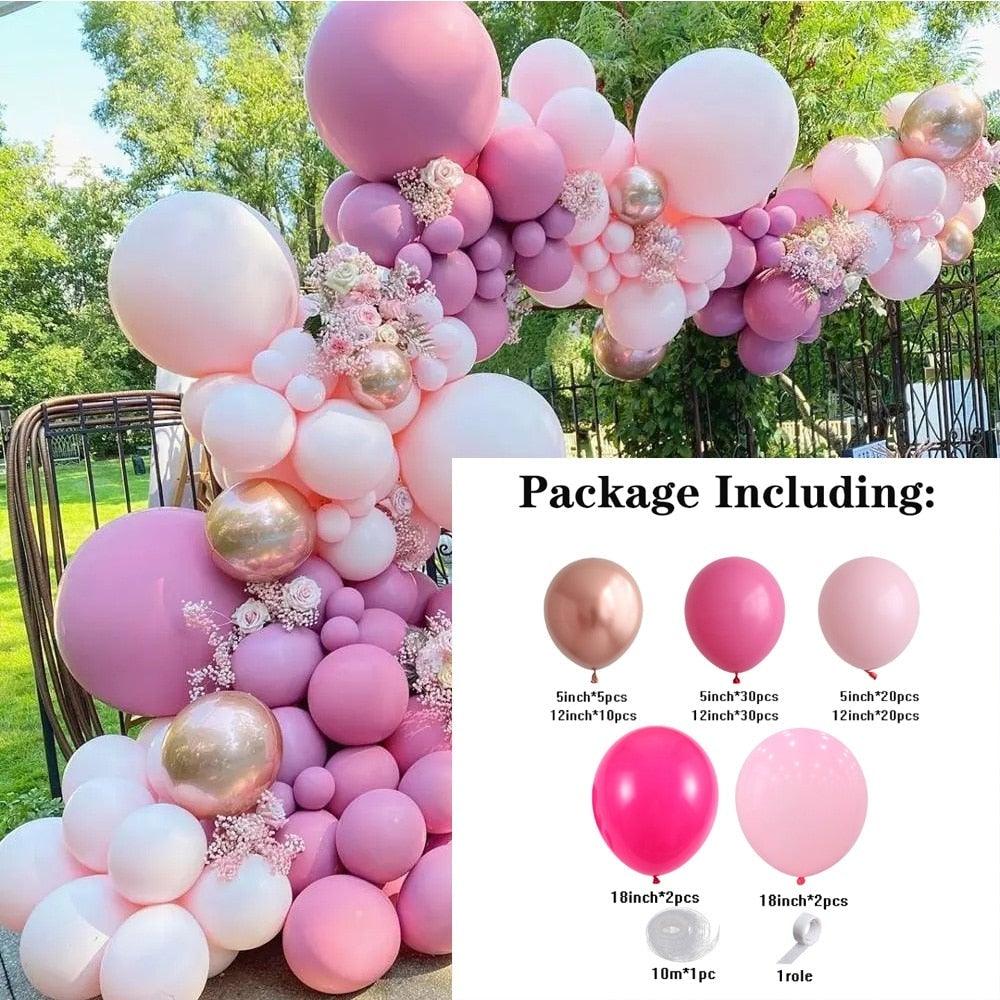 119 Pièces Ballons Latex Rose Pêche et Or Rose pour Décorations de Fête Mariage Anniversaire Saint-Valentin Fêtes de Bureau Baby Showers Fête d'Anniversaire Fille Décoration de Ballons Style Moderne
