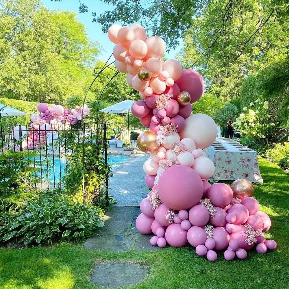 119 Pièces Ballons Latex Rose Pêche et Or Rose pour Décorations de Fête Mariage Anniversaire Saint-Valentin Fêtes de Bureau Baby Showers Fête d'Anniversaire Fille Décoration de Ballons Style Moderne