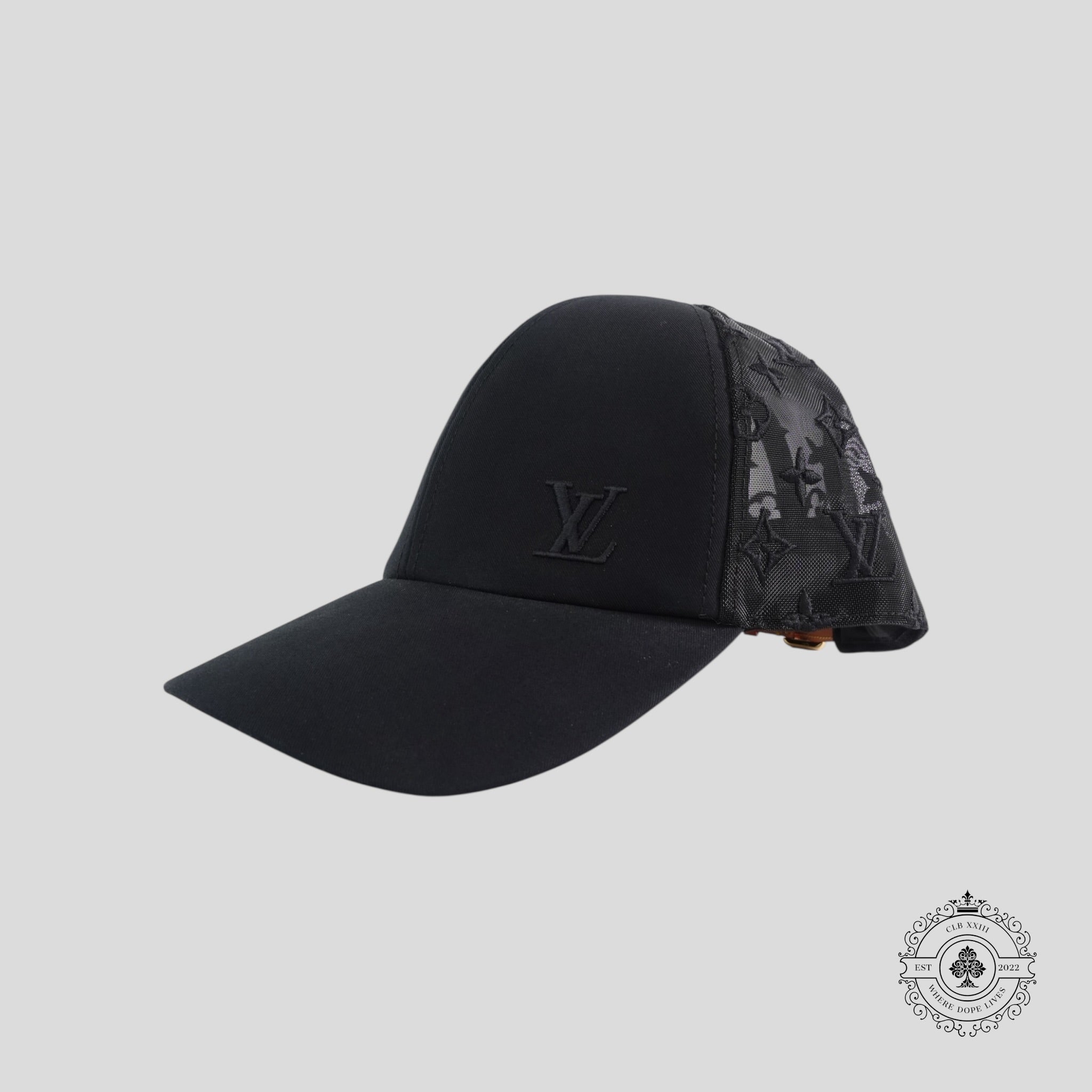 Casquette de baseball Louis Vuitton Monogram Mesh noire