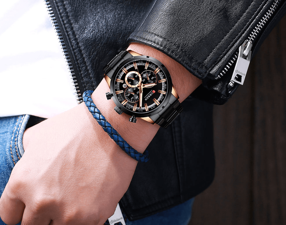Montre de sport étanche en acier inoxydable pour homme avec chronomètre et affichage de la date spécial, design unique, cadeau parfait