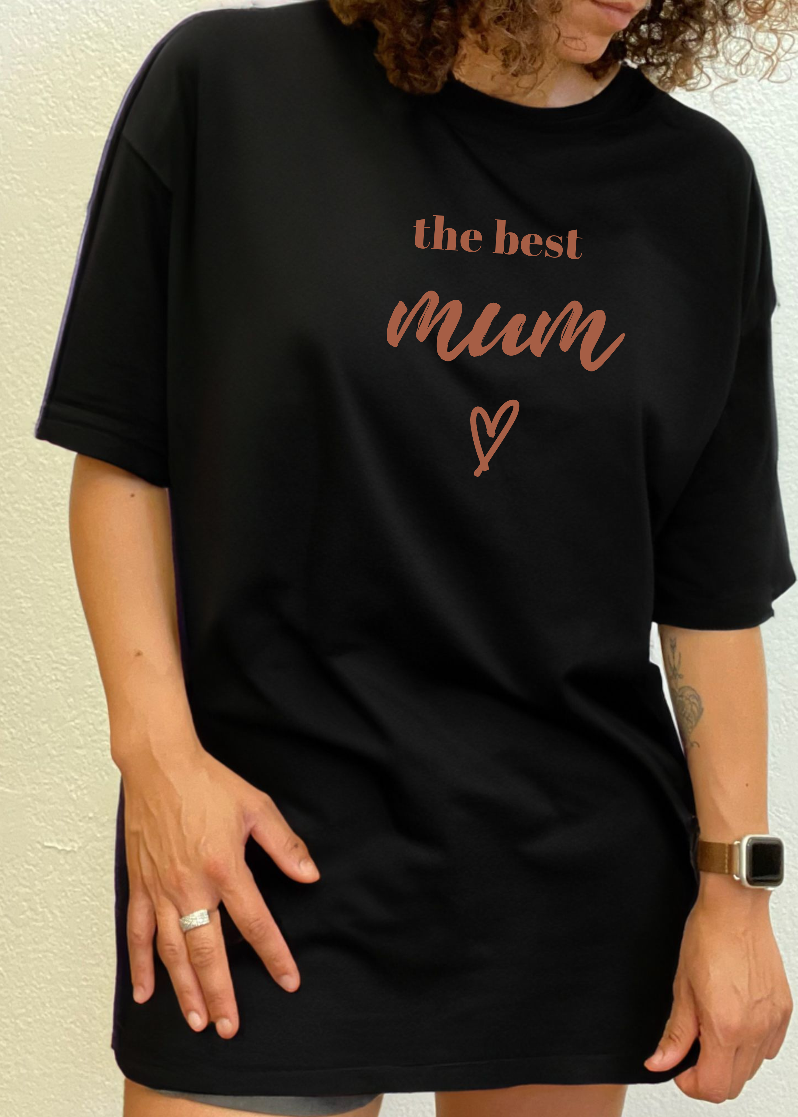 T-shirt unisexe en bambou-viscose/coton biologique à manches courtes avec motif "The Best Mum"