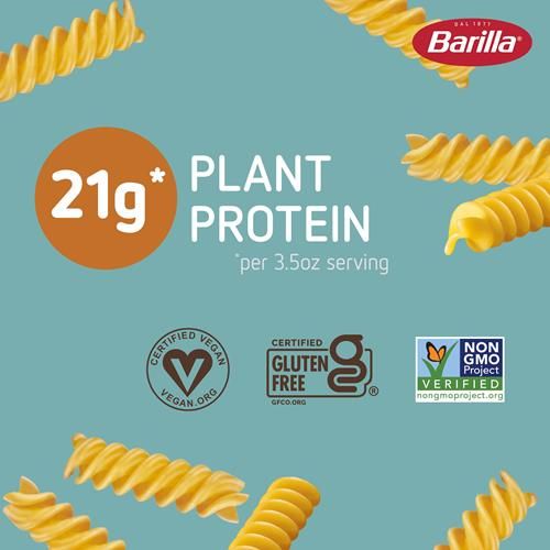 Pâtes Rotini aux pois chiches Barilla, 249 g - Végétalien, sans gluten, sans OGM et casher - Faites avec des protéines végétales