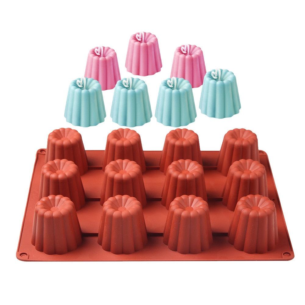 Moule en silicone à 12 cavités pour gâteaux, muffins, cupcakes, plateau de cuisson, outils de décoration de gâteaux de pâtisserie, moule à cannelés antiadhésif, moule de cuisson pour gâteaux, pain, muffins, ustensiles de cuisson de cuisine