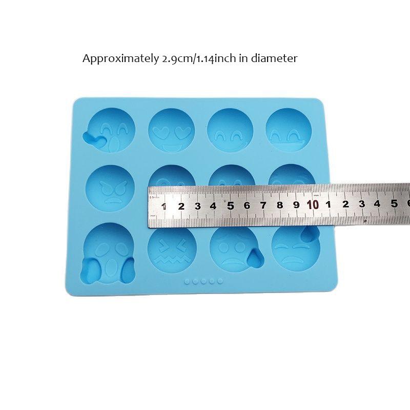 12 Emoticônes Moule à glaçons en silicone Moule de cuisson pour gâteaux bonbons chocolat sucre glace Pâtisserie Alimentaire Outil de cuisine et bar multifonction amusant Moules emoji en silicone Moules flexibles Accessoires de cuisine