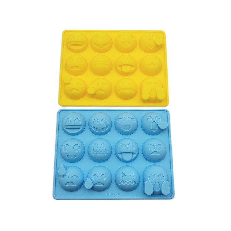 12 Emoticônes Moule à glaçons en silicone Moule de cuisson pour gâteaux bonbons chocolat sucre glace Pâtisserie Alimentaire Outil de cuisine et bar multifonction amusant Moules emoji en silicone Moules flexibles Accessoires de cuisine