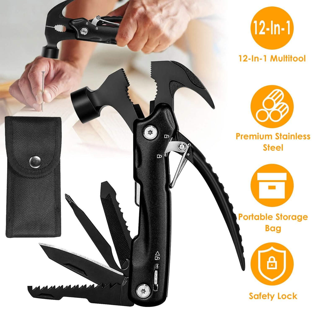 Outil multifonction portable 12-en-1 en acier inoxydable avec marteau