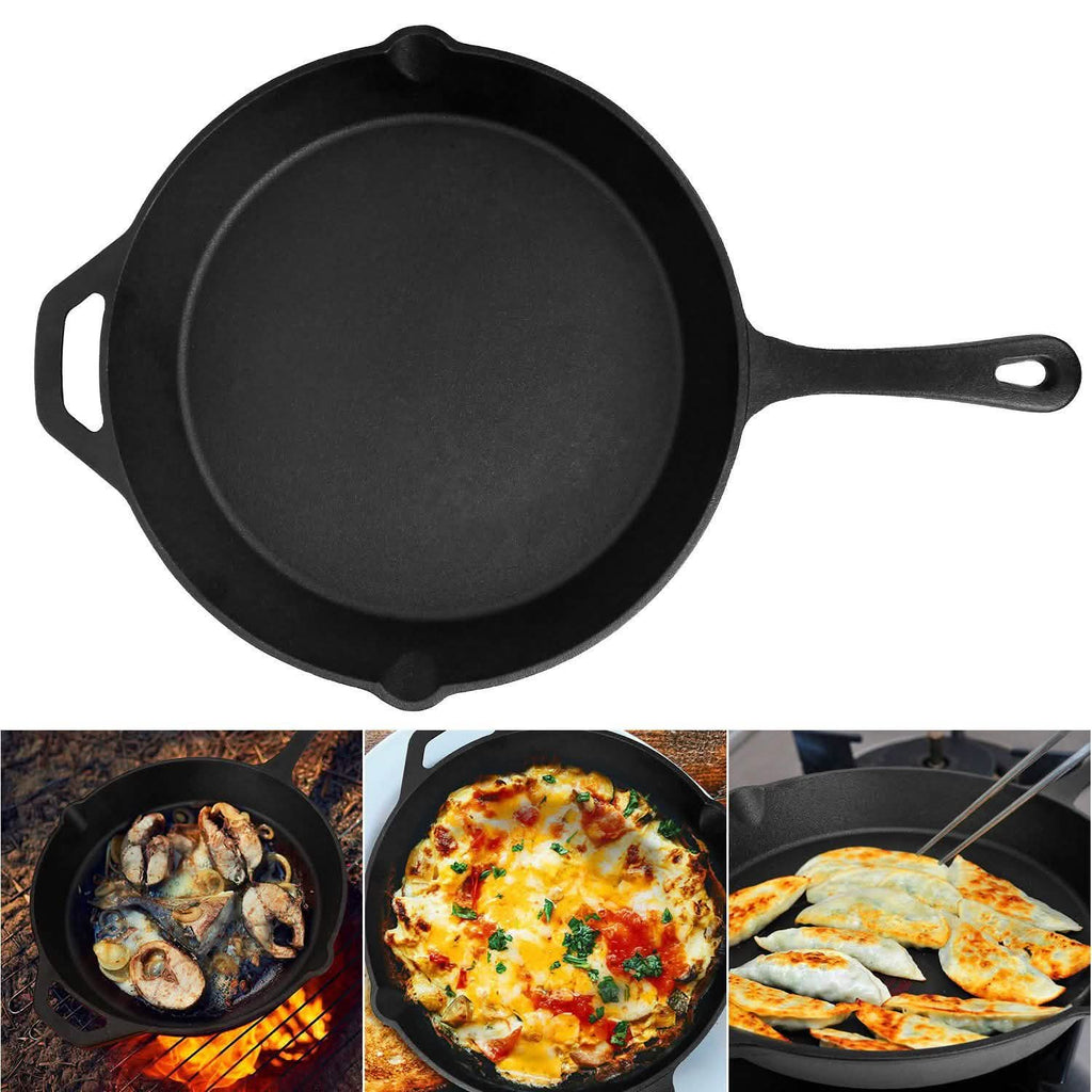 Poêle en fonte pré-assaisonnée de 30 cm compatible four