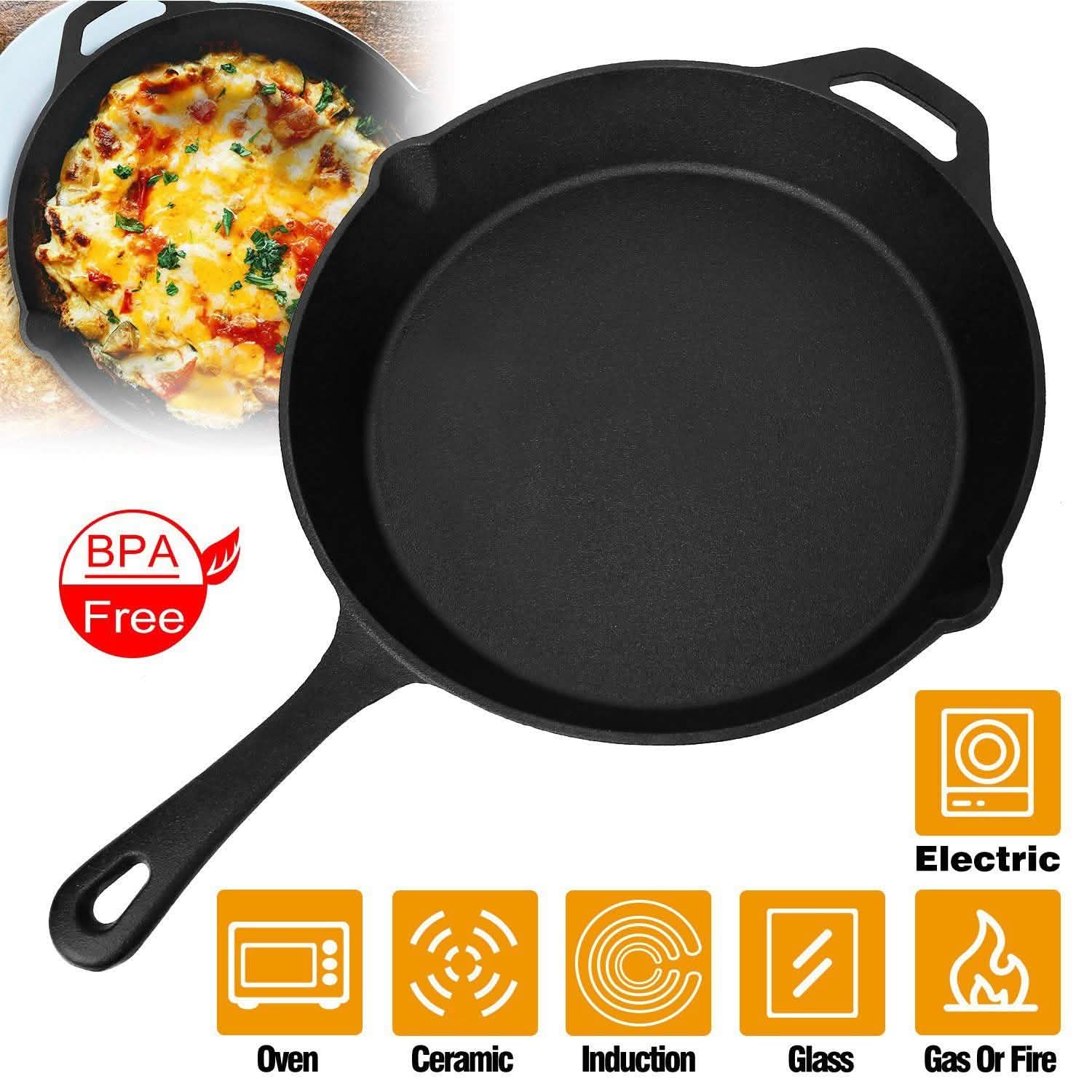 Poêle en fonte pré-assaisonnée de 30 cm compatible four