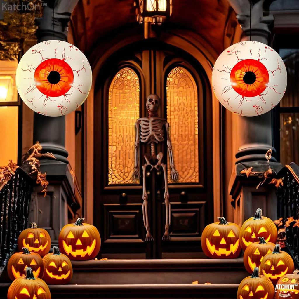 Lot de 12 ballons d'Halloween « œil » de 55 cm