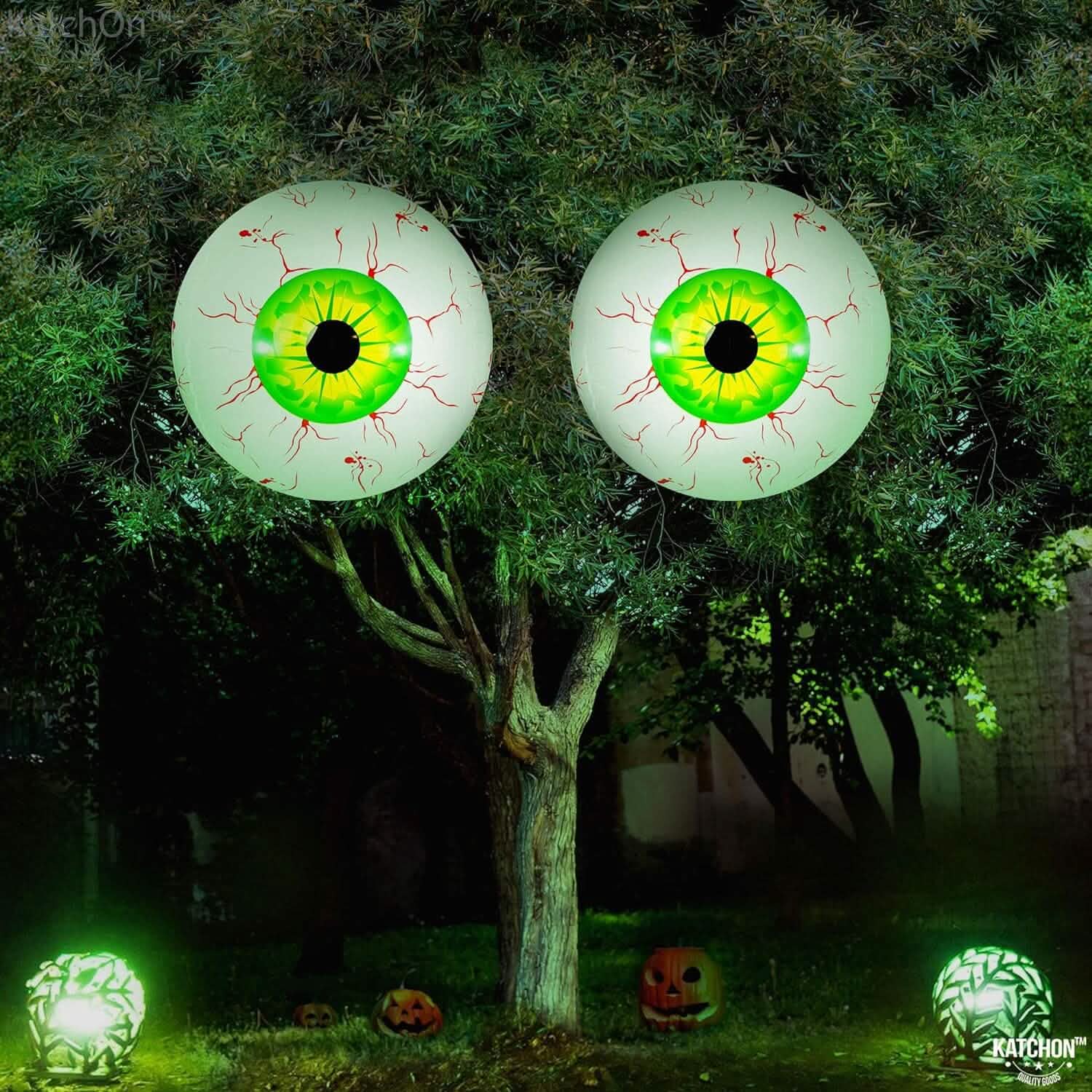 Lot de 12 ballons d'Halloween « œil » de 55 cm