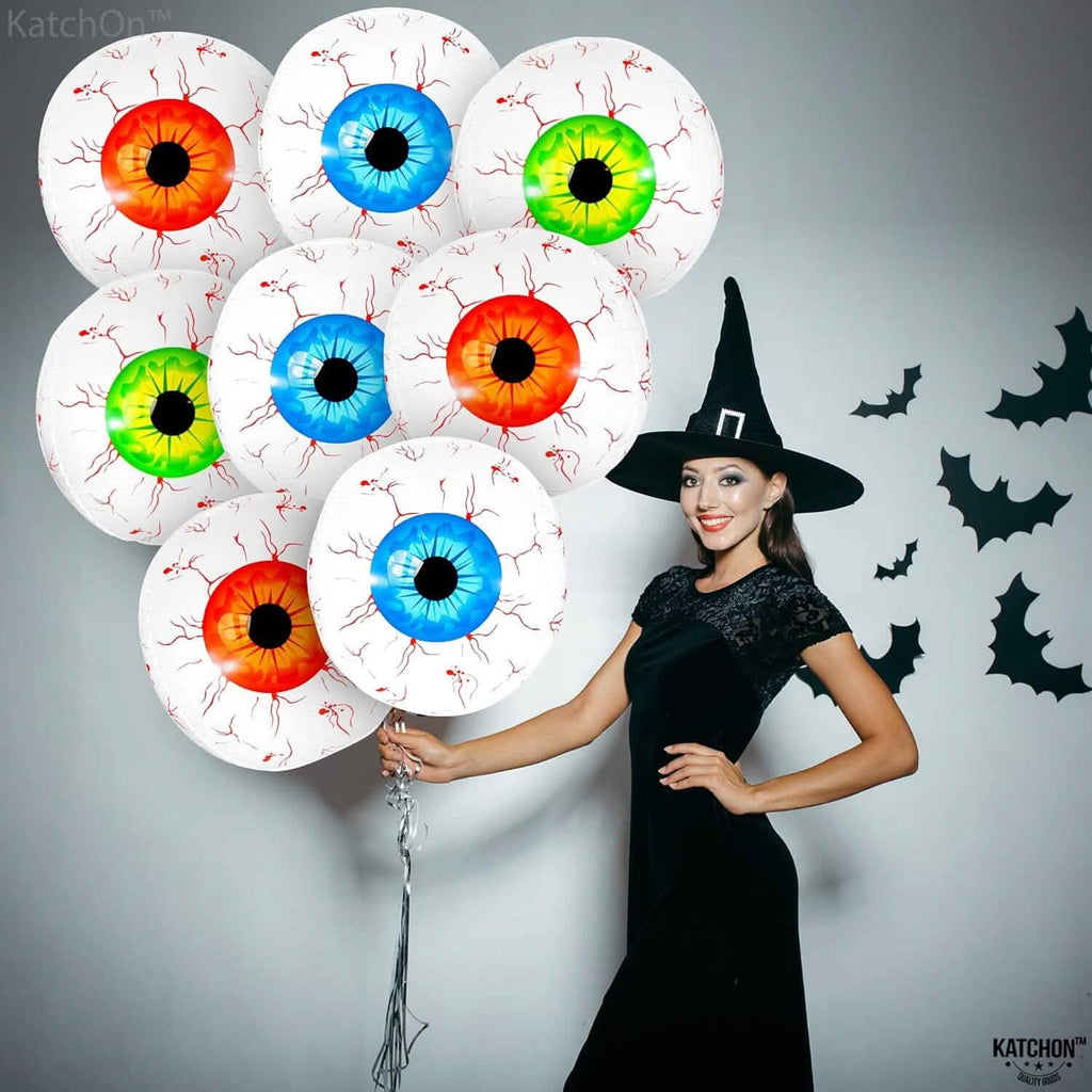 Lot de 12 ballons d'Halloween « œil » de 55 cm