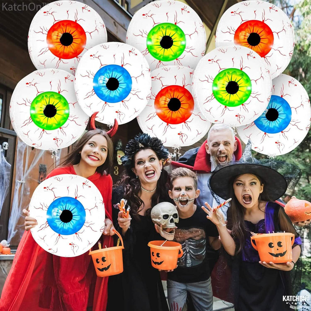 Lot de 12 ballons d'Halloween « œil » de 55 cm