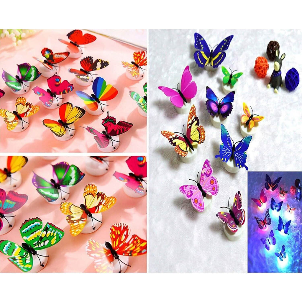 Paquet de 12 : veilleuses décoratives LED papillon