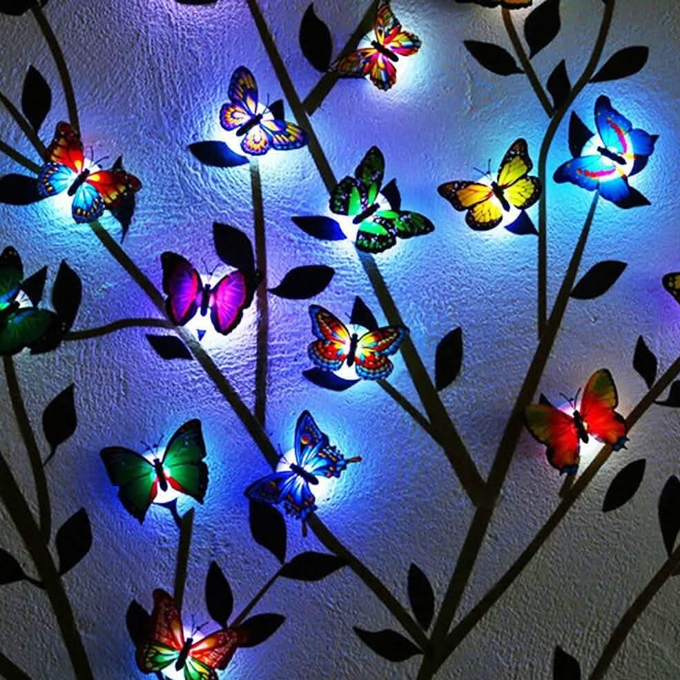 Paquet de 12 : veilleuses décoratives LED papillon