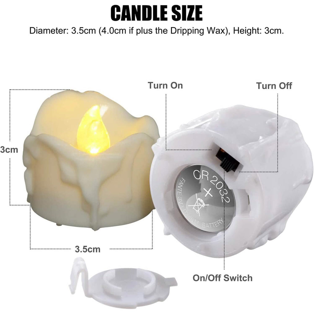 Lot de 12 : Décoration de bougies LED avec minuterie