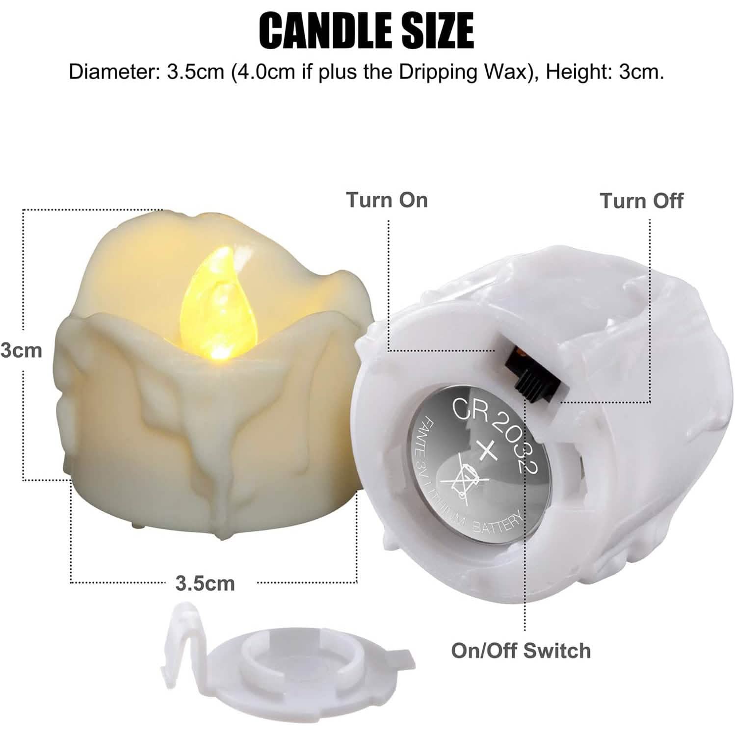 Lot de 12 : Décoration de bougies LED avec minuterie