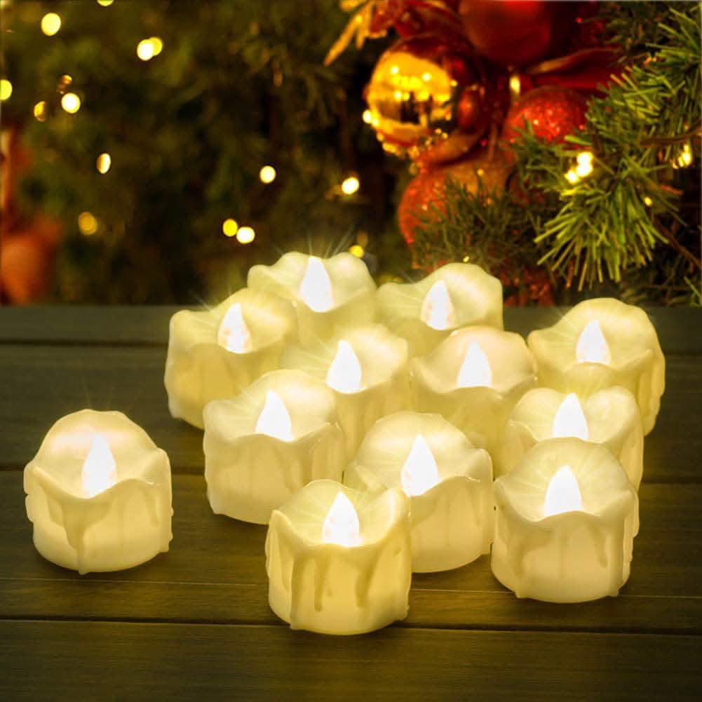 Lot de 12 : Décoration de bougies LED avec minuterie