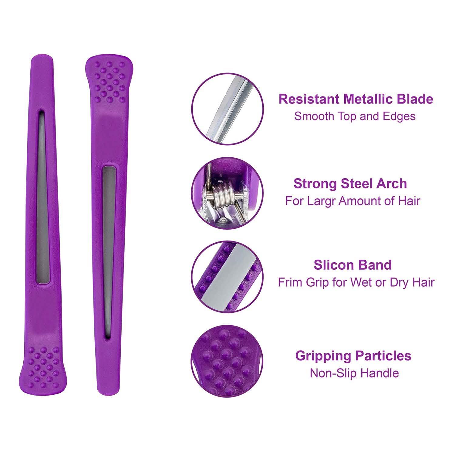 Lot de 12 : Pinces à Cheveux Professionnelles Antidérapantes Pour le Volume, la Coiffure et le Maintien