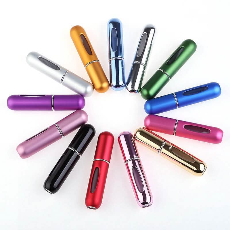 Lot de 12 : Mini flacon atomiseur de parfum rechargeable et portable