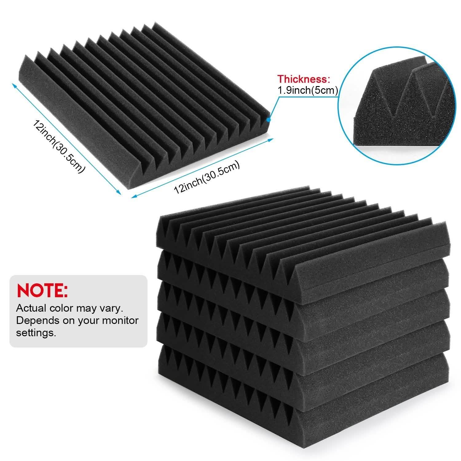 Paquet de 12 : Mousse Insonorisante Panneaux Acoustiques