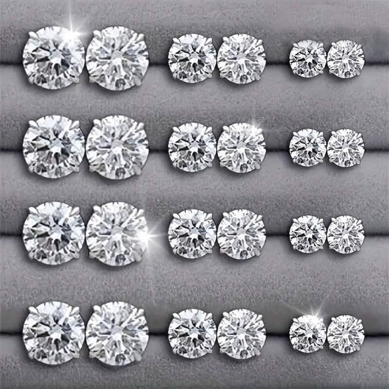 Lot de 12 paires de boucles d'oreilles en zircon et cristal