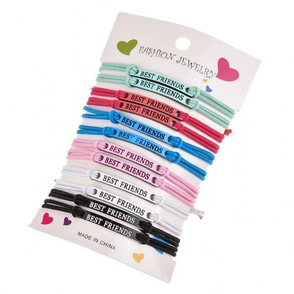 Lot de 12 bracelets à breloques pour couple, tressés, ajustables, avec corde élastique, faits à la main, confortables, assortis, cadeau idéal pour femme, meilleure amie, bijoux de relation.