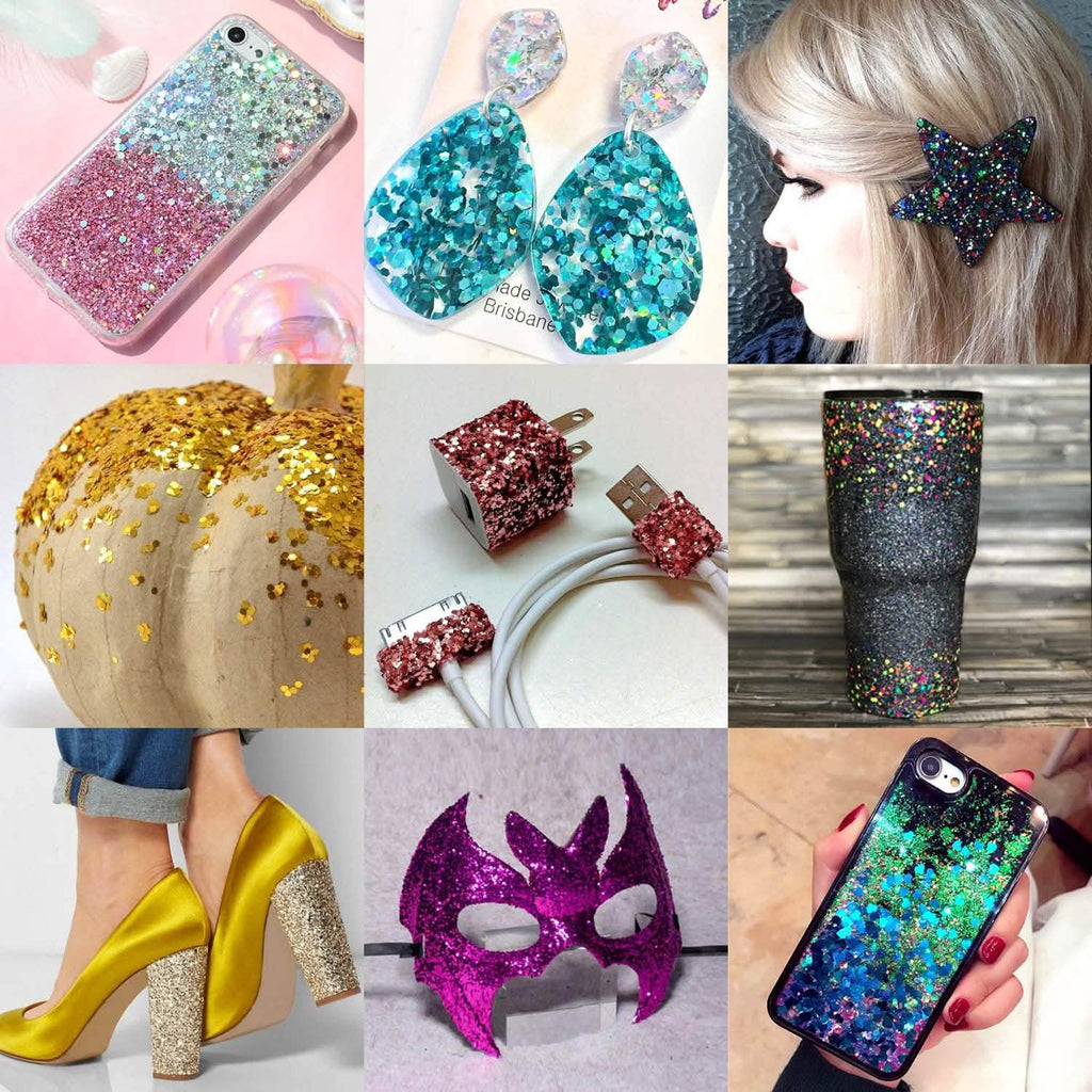 Lot de 12 : Paillettes épaisses holographiques