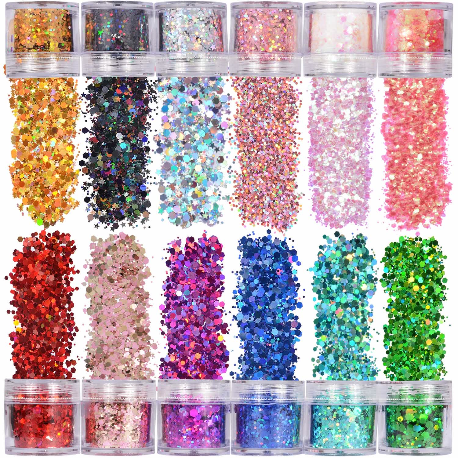 Lot de 12 : Paillettes épaisses holographiques