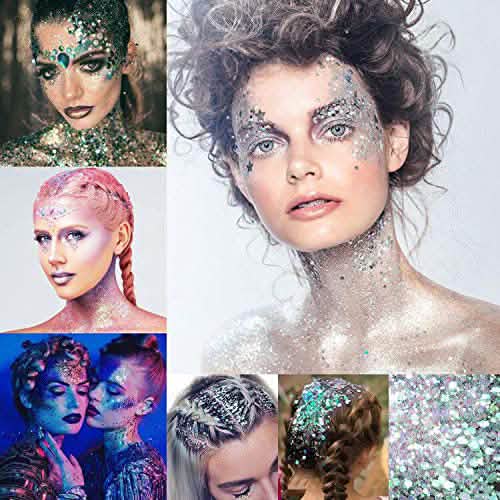 Lot de 12 : Paillettes épaisses holographiques