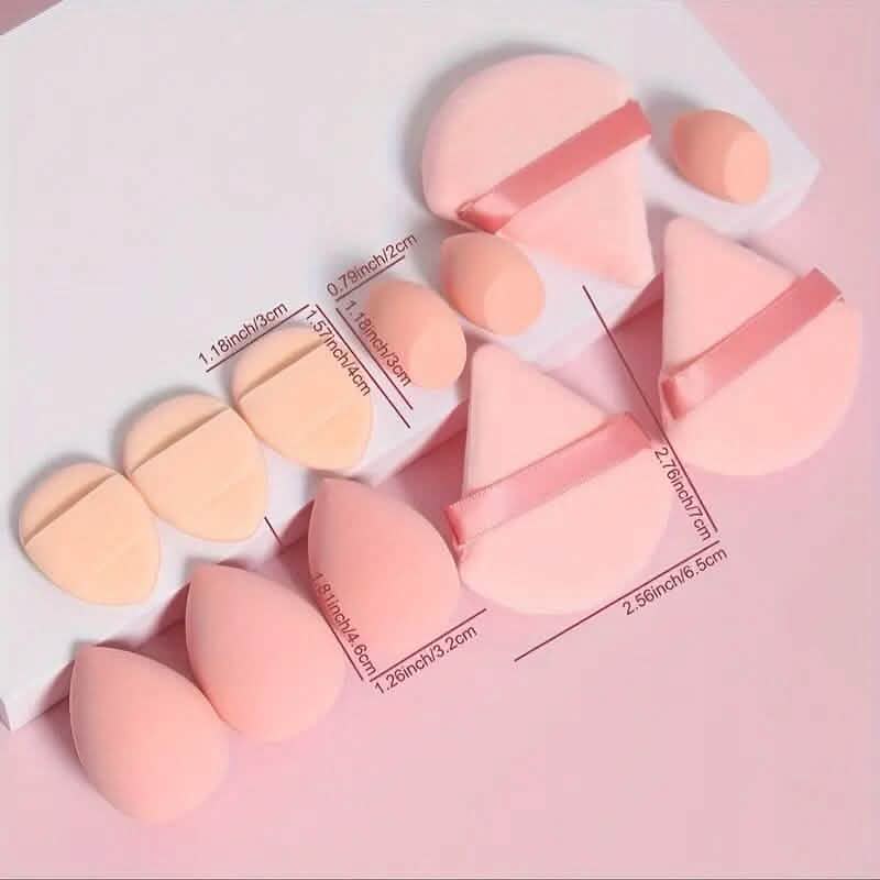 Ensemble de 12 pièces : Éponges à maquillage polyvalentes