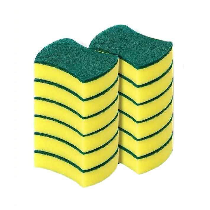 Lot de 12 : Éponge de nettoyage de cuisine en microfibre ultra-fine