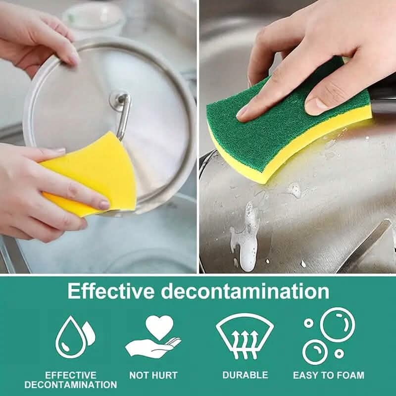 Lot de 12 : Éponge de nettoyage de cuisine en microfibre ultra-fine
