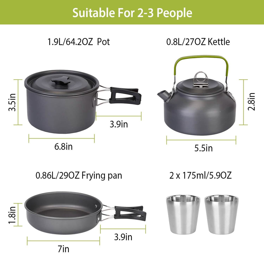 12 pièces : batterie de cuisine de camping