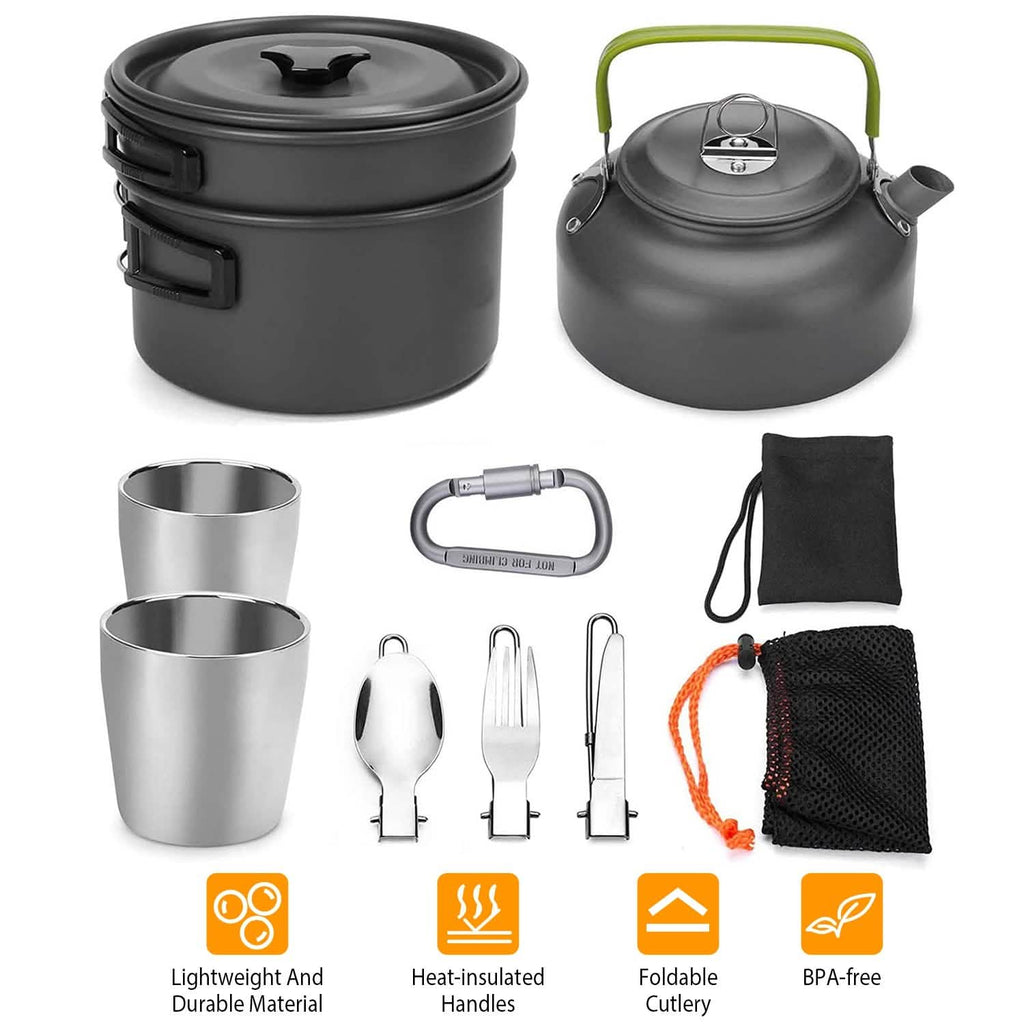 12 pièces : batterie de cuisine de camping