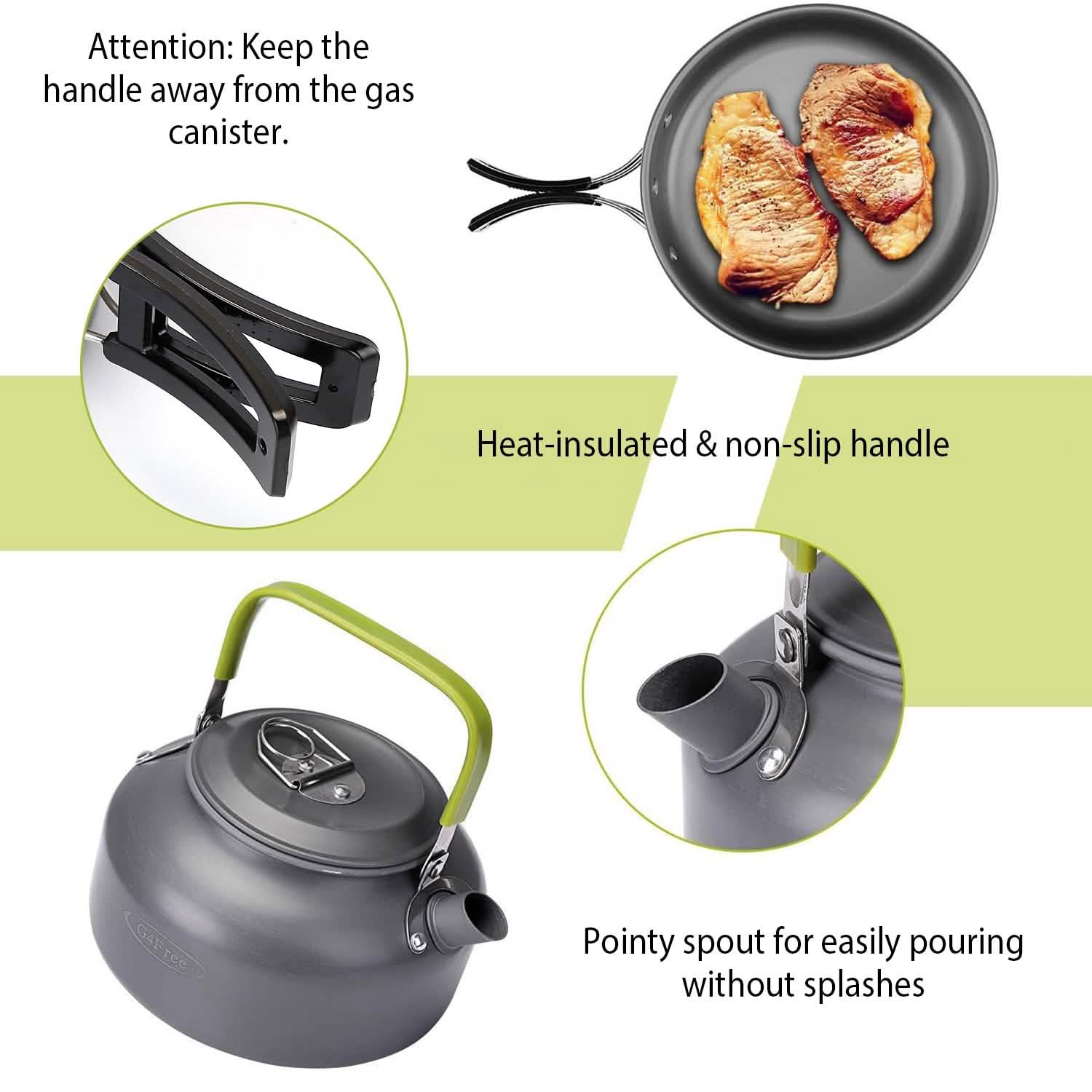 12 pièces : batterie de cuisine de camping