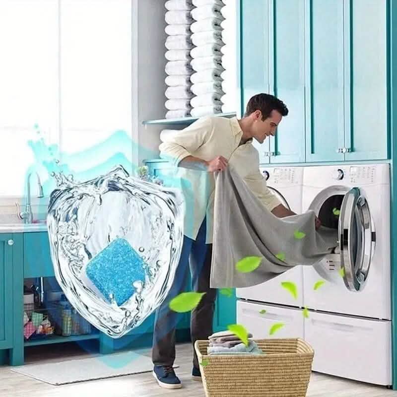 12 pièces : Pastilles de nettoyage effervescentes pour machine à laver