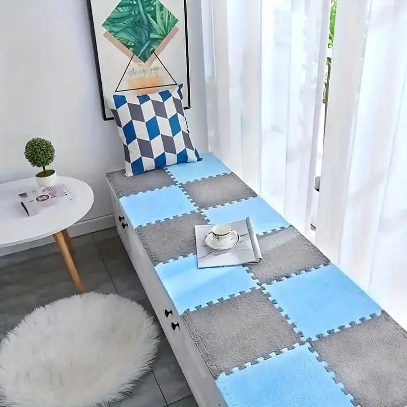 12 pièces : Tapis patchwork recouvrant entièrement le sol