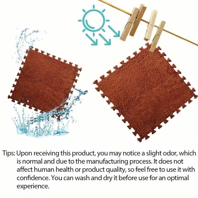 12 pièces : Tapis patchwork recouvrant entièrement le sol