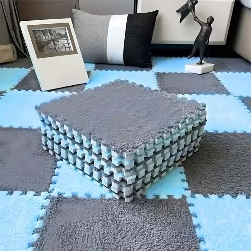 12 pièces : Tapis patchwork recouvrant entièrement le sol