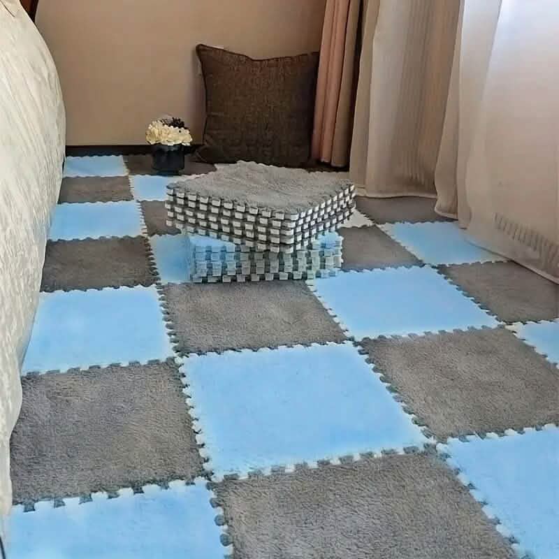 12 pièces : Tapis patchwork recouvrant entièrement le sol