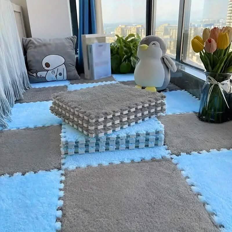 12 pièces : Tapis patchwork recouvrant entièrement le sol