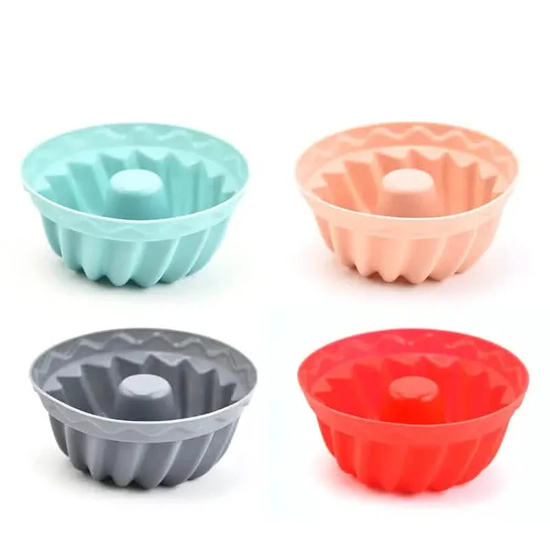 Lot de 12 moules individuels en silicone pour gâteaux Bundt