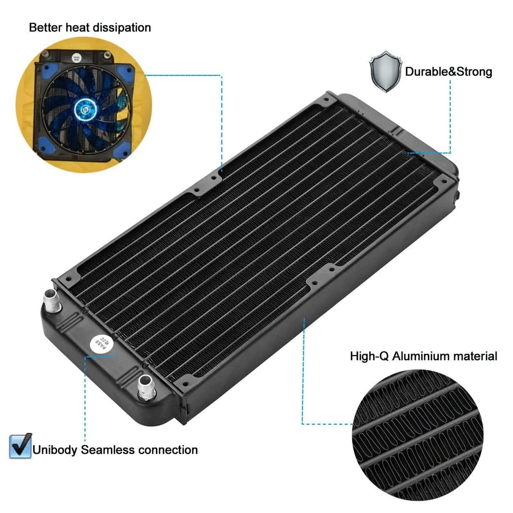 Système de refroidissement par eau à laser CO2 pour CPU en aluminium à 12 tuyaux R240