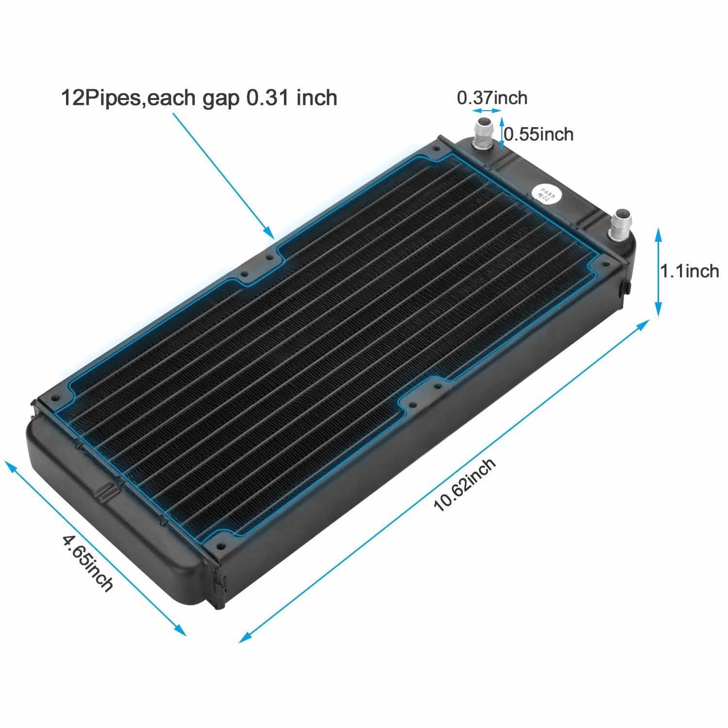 Système de refroidissement par eau à laser CO2 pour CPU en aluminium à 12 tuyaux R240