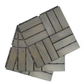 Dalles de terrasse en teck imbriquées carrées de 30 x 30 cm