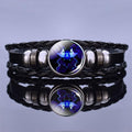 Bracelet avec 12 signes du zodiaque pour homme et femme, mode multicouche, tissage de cuir, breloques 12 Douze Constellations, bracelet en cuir PU tressé, bracelet punk signe du zodiaque